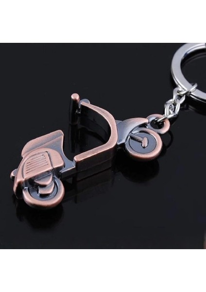 Motor Severlere Özel Retro Scooter Metal Anahtarlık – Bronz Renk (Çinko Alaşım) modelleri