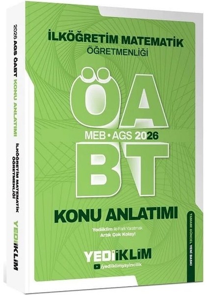 Yediiklim 2026 Öabt Meb-Ags Ilköğretim Matematik Öğretmenliği Konu Anlatımı