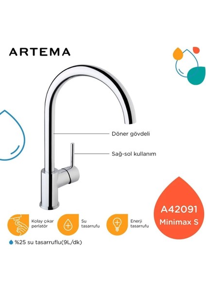 Minimax S A42091 Eviye Bataryası, Krom fiyatları