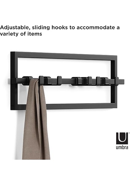 Cubiko Duvara Monte, Modern, Şık, Yer Tasarruflu Askı, Kaban, Eşarp, Cüzdan ve Daha Fazlasını Asmak Için Geri Çekilebilir Kancalı Askı, 5, Siyah fırsatları