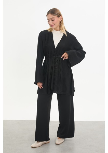 Merserize Kuşaklı Pliseli Takım fiyatları