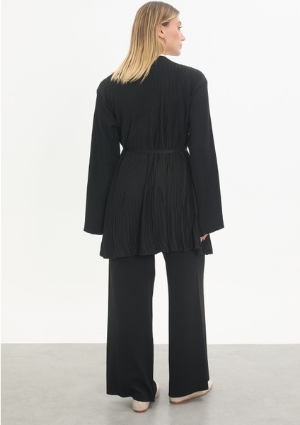 Merserize Kuşaklı Pliseli Takım modelleri