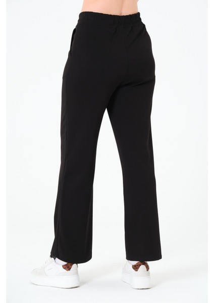 Modal Rahat Kesim Beli Lastikli Bol Paça Pantolon Ekru