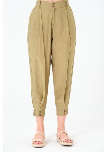 Paça Düğmeli Pantolon