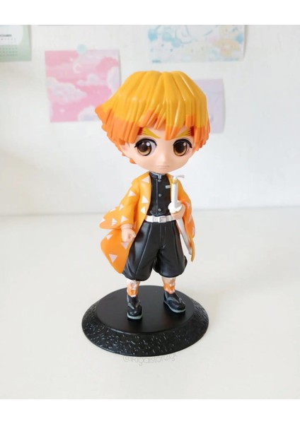 Demon Slayer Kimetsu No Yaiba Zenitsu Agatsuma Anime Karakter Figür Oyuncak Koleksiyonluk Biblo 15CM modelleri