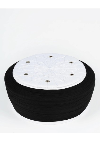 Talebe Sarığı-Siyah Kumaş-Beyaz Takke-Düz Sarım-Kuş Gözü-5 Metre