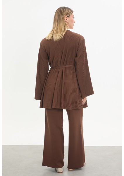 Merserize Kuşaklı Pliseli Takım modelleri