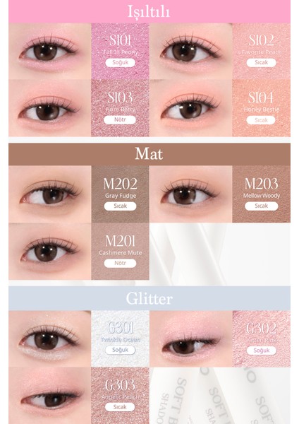 Kremsi, Kolayca Uygulanan ve Sabitlenen Fırçalı Kalem Far Clıo Soft Blending Shadow Stick (S104) modelleri