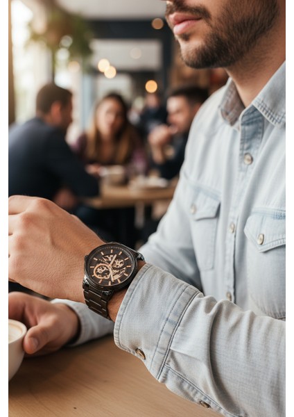 Siyah Çelik Kordon Otomatik Erkek Kol Saati LF31399A-G fiyatları