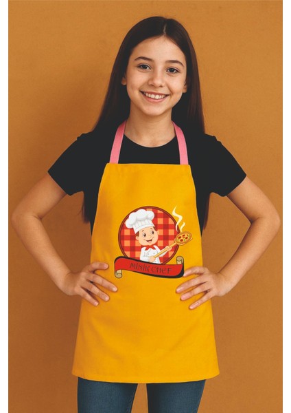Çocuk Mutfak Önlüğü Etkinlik Önlüğü 4-12 Yaş Aktivite Önlüğü Sarı