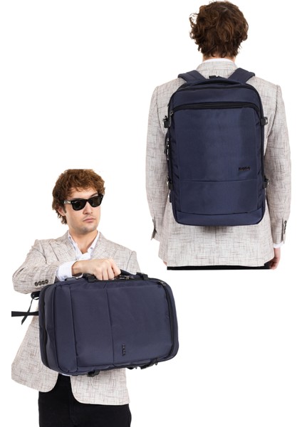 Fonksiyonel Körüklü Erkek Sırt ve Seyahat Çantası 15,6 Inç 40 Litre USB Type-C Aparat Ortopedik