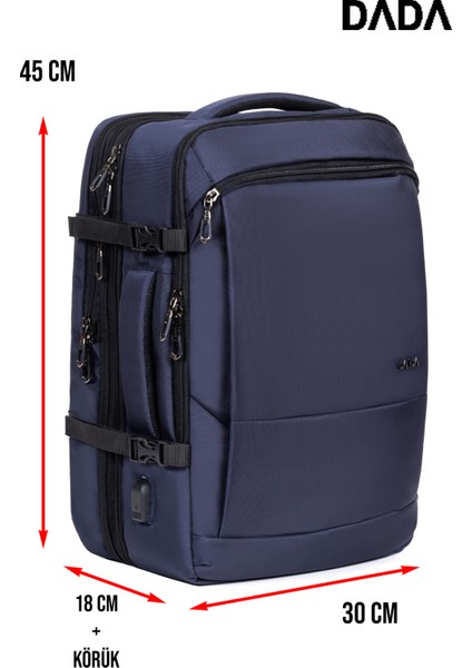 Fonksiyonel Körüklü Erkek Sırt ve Seyahat Çantası 15,6 Inç 40 Litre USB Type-C Aparat Ortopedik modelleri