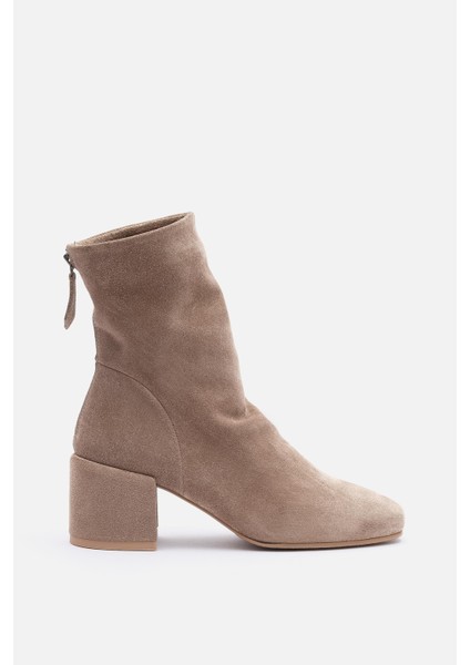 Bestyle Mugo %100 Vizon Süet 5,5 cm Topuklu Kadın Bot