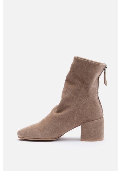 Bestyle Mugo %100 Vizon Süet 5,5 cm Topuklu Kadın Bot modelleri