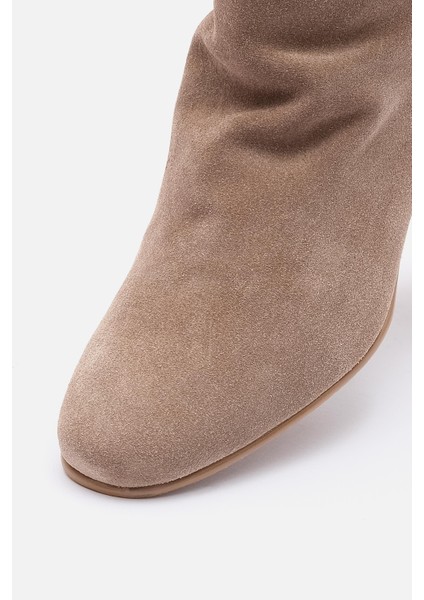 Bestyle Mugo %100 Vizon Süet 5,5 cm Topuklu Kadın Bot