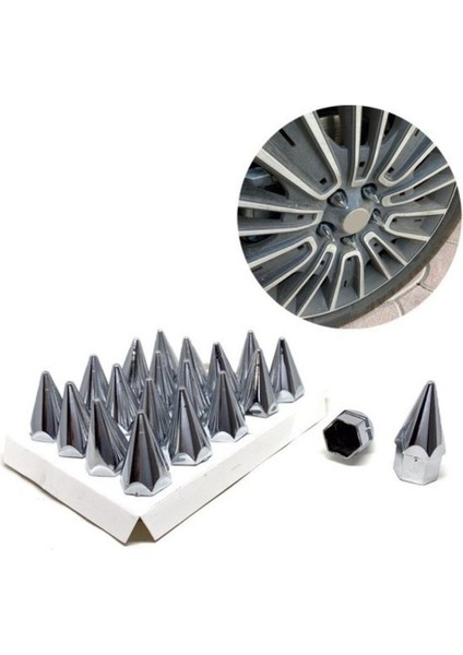 Mermi Sivri Bijon Kapağı Krom Renk 17MM