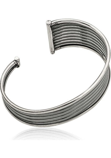 925 Ayar Gümüş Eskitme Desenli Bilezik T6117 (802802) fiyatları