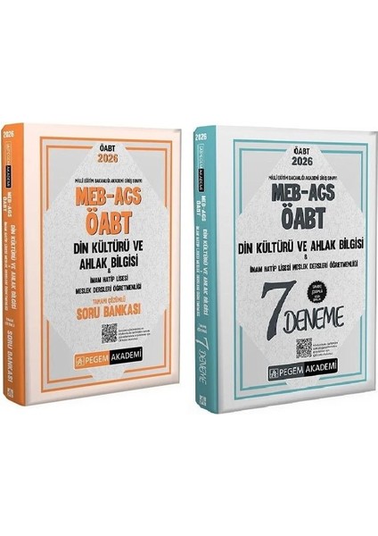 Pegem 2026 Öabt Meb-Ags Din Kültürü Ahlak Bilgisi Öğretmenliği Soru Bankası + 7 Deneme 2 Li Set