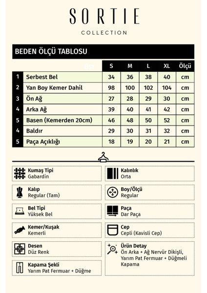 Tek Düğmeli Pabardin Pantalon
