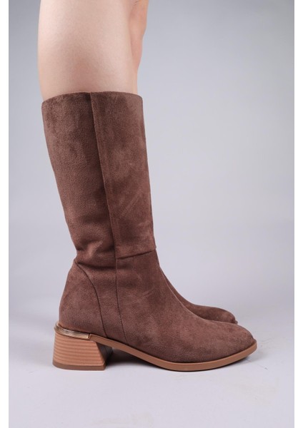 Faye Süet Yarım Çizme Kahverengi