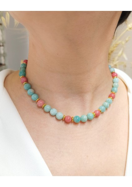 Dişil Enerji, Özssevgi ve Özgüven - Amazonit ve Rodonit Kolye