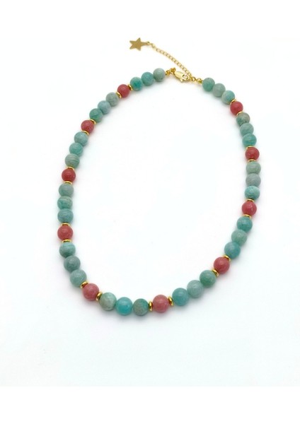 Dişil Enerji, Özssevgi ve Özgüven - Amazonit ve Rodonit Kolye fiyatları