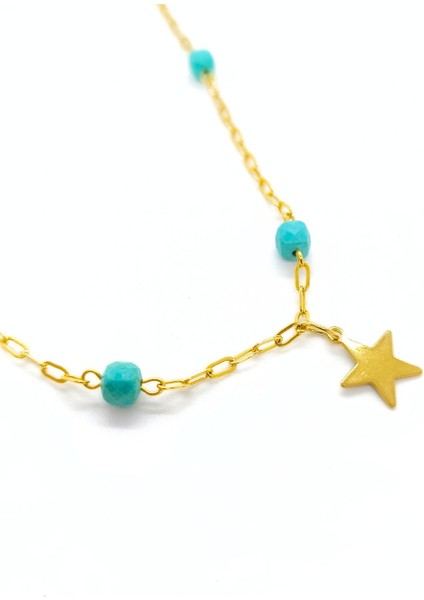 Firuze (Turkuaz) Gold Kolye