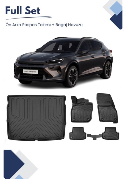 Cupra Formentor 2020 Model Tam Uyumlu Paspas+Üst Bagaj Havuzu Seti