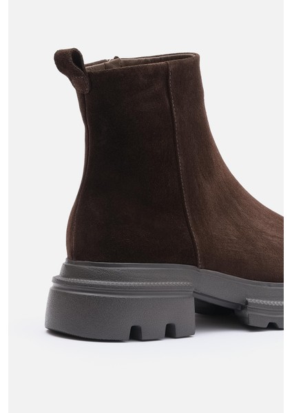 Bestyle Brand Kadın Acı Kahve %100 Gerçek Süet Deri Eva Tabanlı Bot