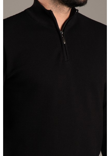 Erkek Dokulu Dik Yaka Fermuarlı Triko fiyatları
