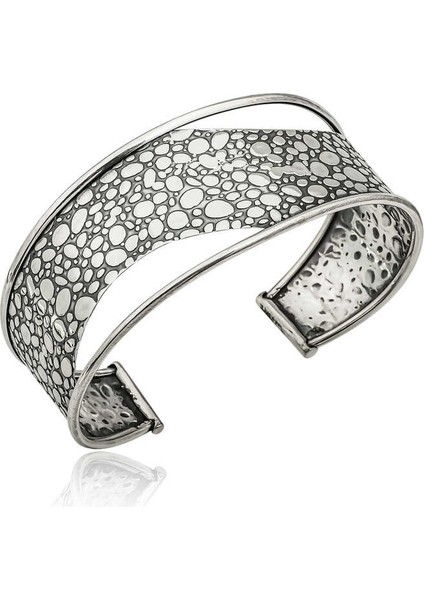 925 Ayar Gümüş Eskitme Desenli Bilezik T6116 (802802)