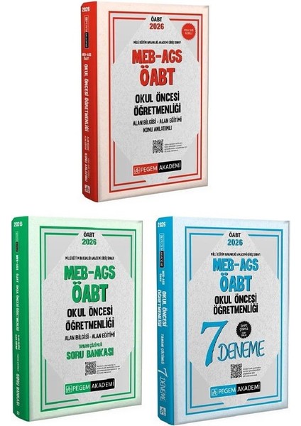 Pegem 2026 Öabt Meb-Ags Okul Öncesi Öğretmenliği Konu Anlatımlı + Soru Bankası + 7 Deneme 3 Lü Set