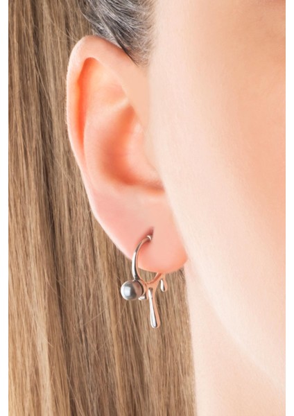 Esmeralda 18 Ayar Beyaz Altın Kaplama Gümüş Inci Küpe fiyatları