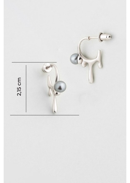 Esmeralda 18 Ayar Beyaz Altın Kaplama Gümüş Inci Küpe modelleri