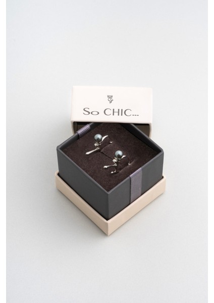 Esmeralda 18 Ayar Beyaz Altın Kaplama Gümüş Inci Küpe indirimleri