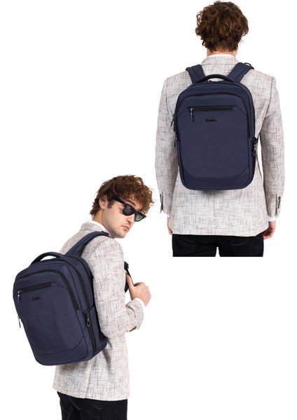 Erkek Sırt Çantası Okul Iş Günlük Kullanım USB Aparat Ortopedik Sırt ve Omuz Askısı 14 Inç