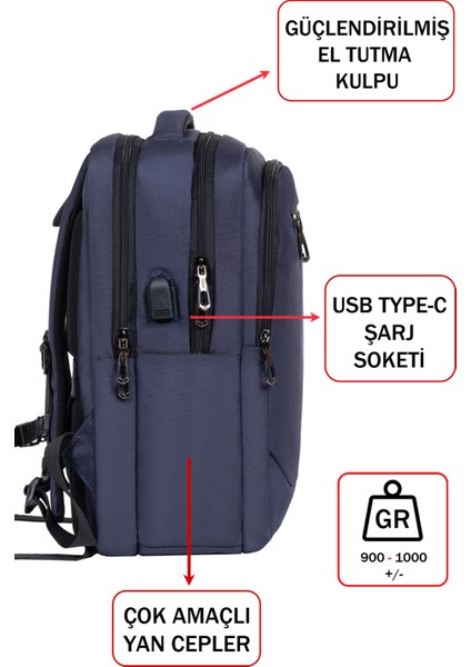 Erkek Sırt Çantası Okul Iş Günlük Kullanım USB Aparat Ortopedik Sırt ve Omuz Askısı 14 Inç fırsatları
