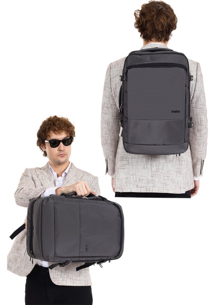 Fonksiyonel Körüklü Erkek Sırt ve Seyahat Çantası 15,6 Inç 40 Litre USB Type-C Aparat Ortopedik