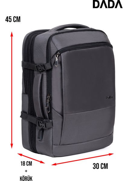 Fonksiyonel Körüklü Erkek Sırt ve Seyahat Çantası 15,6 Inç 40 Litre USB Type-C Aparat Ortopedik modelleri