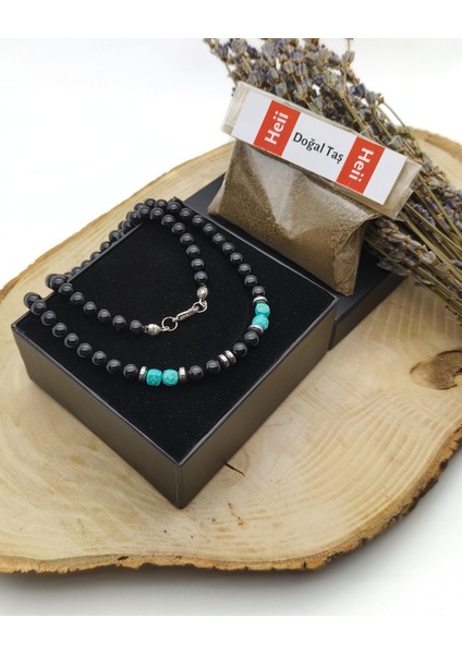 Turmalin ve Firuze Erkek Kolye modelleri