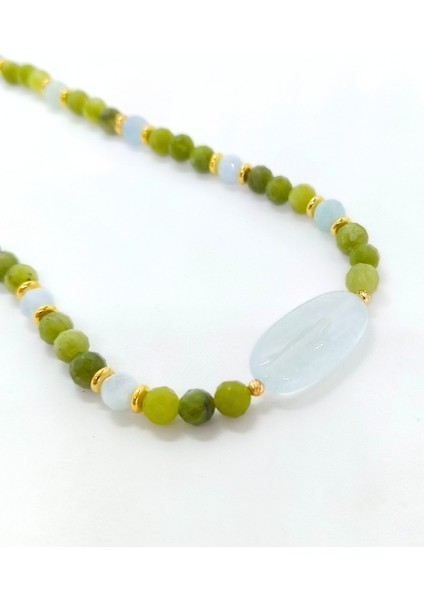 Yeşim ve Akuamarin Kolye - Huzur, Uyum ve Kalpten Iletişim fiyatları