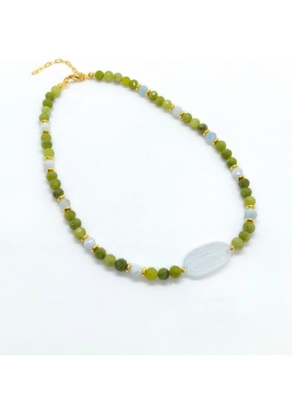 Yeşim ve Akuamarin Kolye - Huzur, Uyum ve Kalpten Iletişim modelleri