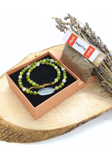 Yeşim ve Akuamarin Kolye - Huzur, Uyum ve Kalpten Iletişim fırsatları