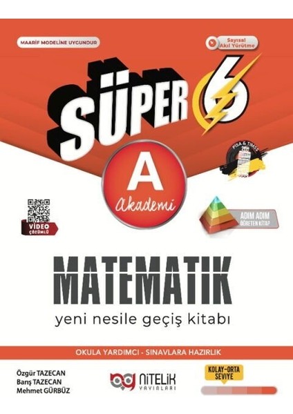 Nitelik 2026 6. Sınıf Matematik Süper A Yeni Nesil Geçiş Kitabı