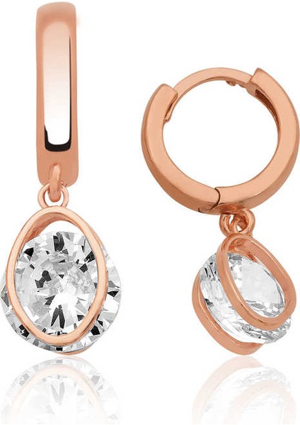 925 Ayar Gümüş Üç Boyutlu Oval Küpe EA1160206 (802802)