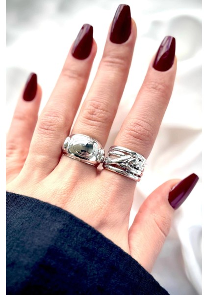 Premium Seri Braids Tasarım Cilalı Ayarlanabilir Kadın Yüzük