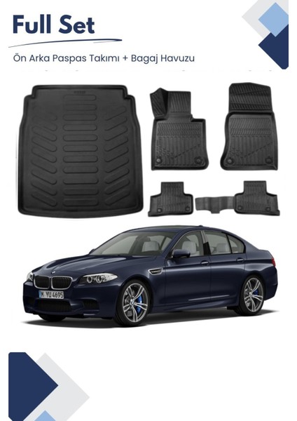 Bmw 5 Serisi F10 2015 Model Tam Uyumlu Paspas+Bagaj Havuzu Seti