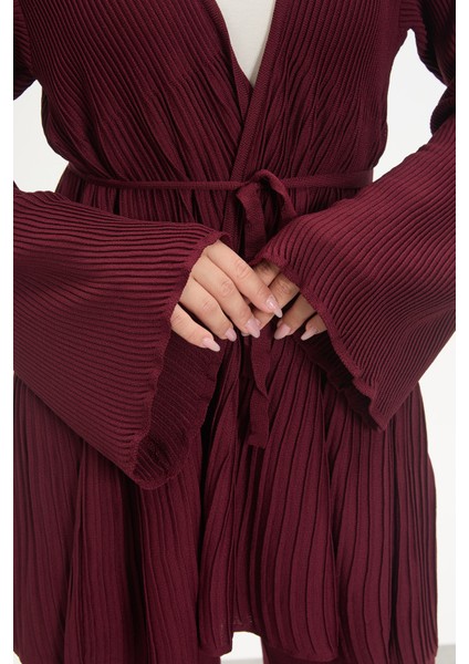 Merserize Kuşaklı Pliseli Takım modelleri