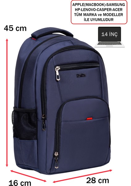 Erkek Sırt Çantası Okul Iş Günlük Kullanım USB Aparat Ortopedik Sırt ve Omuz Askısı 14 Inç modelleri