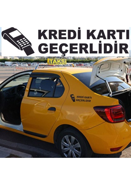 Ticari Taksi Kredi Kartı Geçerlidir Sticker (2 Adet)